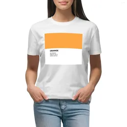 Women's Polos Orange - Romantic Colour Pantone Colour Design T-shirt Graphics Hippie Clothes White T-shirts For Women