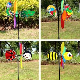 Garden Decorations 1Pcs Foldable Animal Bee Six Colours Three-dimensional Windmill Cartoon Home Decoration Wind Spinner Whirligig Yard Decor