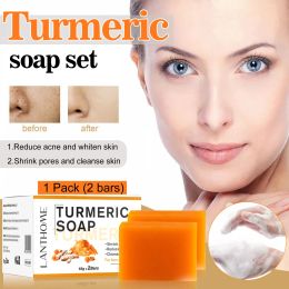 65g X2 Turmeric Soaps Natural Handmade Soap Clean Oil Control Removal Acne Skin Brightening Skin Care Whitening Soap Body Care