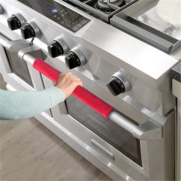 2Pcs/Set Refrigerator Door Handle Cover Kitchen Appliance Decor Fridge Oven Handle Antiskid Door Knob Protector Black Grey Red