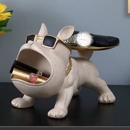 Home Light Luxury Jewellery Dog Statue Living Room Decorations Entryway Key Storage Ornament Storage Tray Decorative Figurines 240518