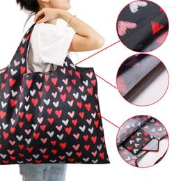 Storage Bags Foldable Reusable Shopping Bag Women Eco Friendly Folding Tote Waterproof Portable Travel Shoulder Supermarket