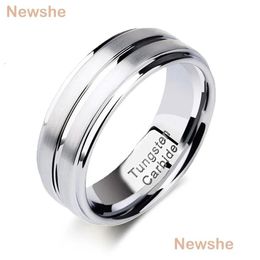 Band Rings She Tungsten Carbide For Men Groove Ring 8Mm Mens Wedding Charm Jewelry Gift Size 8-13 Trx061 231218 Drop Delivery Dhwbk