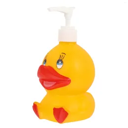 Storage Bottles Kids Cartoon Lotion Pump Bottle Empty Duck Emulsion Shampoo Shower Dispenser Container For ( Yellow )