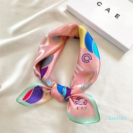 Women Cartoon Style Spring Scarf For Daily Wear Home Designer Shawl Scarf With Letter Print Pattern Classic Girl Gift Scarf Size 50X50CM