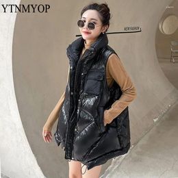 Women's Vests Fashion Warm Vest Jacket Women Stand Collar Oversized Waistcoat For Autumn And Winter Snow Wear Gilets YTNMYOP