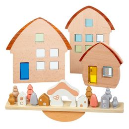 Christmas Decorations Children Toys Pretend Play Wooden House Tree Nce Game Acrylic Transparent Sensory Fine Motor Training Educatio Dhuae