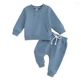 Clothing Sets 0-3 Years Baby Girl Boy Suit 2PCS Clothes Embroidery Sweatshirt Top Long Pant Set Sport Casual Autumn Outfit Born