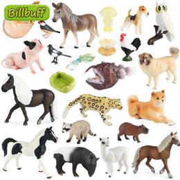 Novelty Games Montessori Miniature Fram Pig Fish Bird Dinosaur Horse Animals Models Action Figures Figurines Zoo Cute Education Kids Toys Gift Y240521