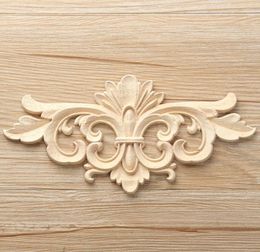 2 Size Vintage Unpainted Wood Carved Decal Corner Onlay Applique Frame For Home Furniture Wall Cabinet Door Decorative Ornaments C7100442