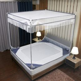 Anti-fall three-door mosquito net household U-shaped bed type sitting-bed anti-mosquito zipp mosquito net for baby and children in summer