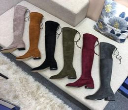 Classic European Style woman Shoes Ladies039ShoesOver the knee boots sexy boots Stitching low heel real leather sexy boots 7496883