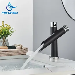 Bathroom Sink Faucets Black Chrome Single Handle Basin Faucet Vanity Mixer Tap Modern Washbasin For Waterfall