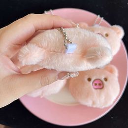 3pcs Mini Schwein Cartoon Tierpaar Anhänger Brosche Mädchen Baby Plüsch Tiere Kawaii Spielzeug Schlüsselbund
