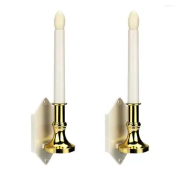 Candle Holders 2pcs Solar LED Light Flameless ABS Decorative Energy For Home Window Wedding Party Decor