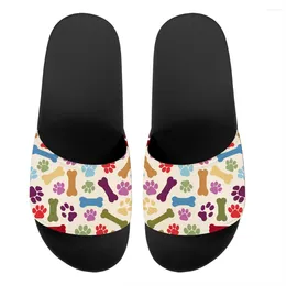 Slippers Women Bone Pattern Fashion Soft Thick-soled Bathroom Indoor Shoes Non-slip Beach Sandals Custom Printed Flip Flops