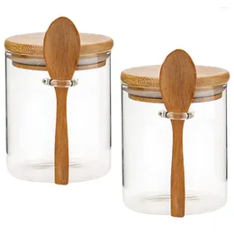 Storage Bottles Pantry Jars Glass Food Containers Bamboo Lid Kitchen Canisters Tea Large Lids Terrarium