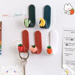 Hooks 1PC Cartoon Hook Cute Creative Non-punching Free Sticky Multi-functional Wall-mounted Plug Bracket Storage Rack