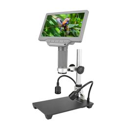 7n LCD Video Microscope with 32GB TF Card 1200X Microscope and Telescope 1080P with IR Remote Adjustable Metal Stand&LED Light