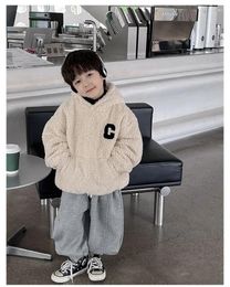 Down Coat Kids Hoodie Winter Children Clothing Baby Boys Clothes Plush Casual Letter Design Hooded Tracksuit Coats