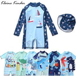 One-Pieces Boys One Piece Long sleeved Swimsuit Dinosaur Coat Childrens Swimsuit Boys Beach Baby Swimsuit d240521