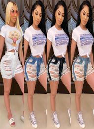 Womens Summer Jeans shorts fashion ripped Tassel Denim Shorts high waist Vintage sexy hollow out Fringe jeans lady nightclub cloth3115313