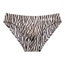 Underpants Leopard Print Men Briefs Zebra Men's Underwear 3d Convex Low-rise Ice Silk With Large Space For Ultimate