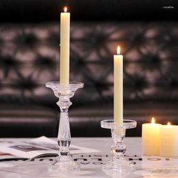 Candle Holders Glass Candlestick Table Decoration Accessories Living Room European Centro De Mesa Decoracion Home Decor BDCH