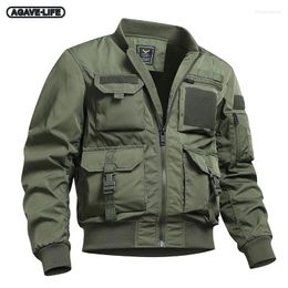 Men's Jackets Multifunctional Bomber Jacket American Retro Military Baseball Men Multi-pocket Tooling Fashion Tactical Top