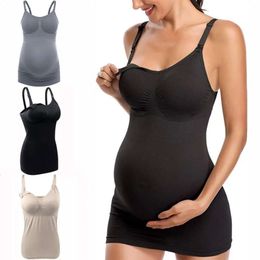 Breastfeeding High Elastic Upper Button Buckle Maternal Bra Vest Nursing Underwear Premama Maternity Dresses L2405