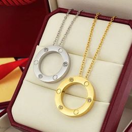 C Necklace Designer Pendant Necklaces Women Man Jewellery Chain Classic Fashionable High-End Golden/Sier/Rose Stainless Steel Gold Plated Diamond Necklace 978