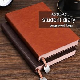 Book Meeting Sheets Business 224 Diary Soft Notebook (free Minute Student 112 Page Engraving) Notepad Leather Logo