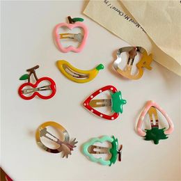 Hair Accessories 8PCS Girls Cute Fruit Clips Kids Lovely Apple Hairpins Headband Banana Barrettes