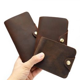 Luufan Vintage Long Wallet For Men Genuine Leather Women Credit Card Holder Short Purse Hasp Business Man Male Clutch Wallets 240521