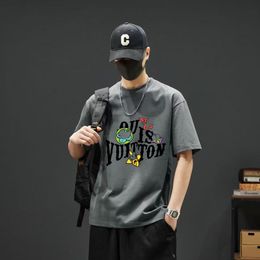 Designer POLO Men's T-shirt Fashion Printed T-shirt Round Neck Cotton High Street Men's Casual T-shirt Luxury Casual Couple Dress