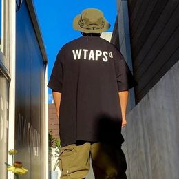 Oversized WTAPS Short Sleeve T-shirt Sweatshirts Simple Letter Print High Street Hip Hop Streetwear Men Women Wtaps Pullovers 240521
