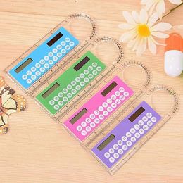 Mini Portable Multifunction Colourful Student Ruler Calculators Solar Energy Counters Random Colour Calculator 240430