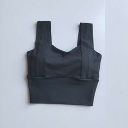 Yoga Women Shockproof Sports Running Workout Gym Top Gathering Widened Shoulder Belt Bra Short Vest Tops