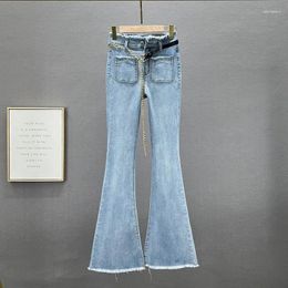 Women's Jeans Denim Flare Pants Women's Spring Summer Clothing 2024 Elastic Skinny Jean High Waist Slim Bootcut Ladies Woman