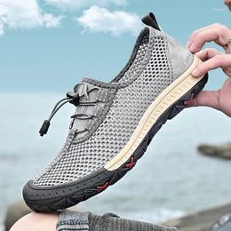 Walking Shoes Breathable Mesh Summer Sneaker Leather Loafers Outdoor Driving For Men Moccasins Shoe Footwear