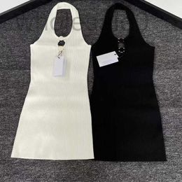Basic & Casual Dresses designer CE Home Knitted Hanging Neck Sexy Backless Dress with Slender and Elegant Style New for Summer 2023 W1TW