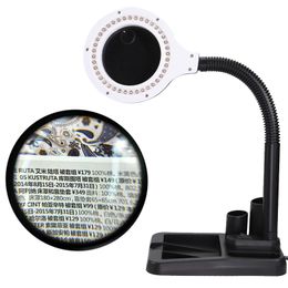 Desktop Magnifier 360 Degree Adjustable Magnifying Glass With 40 LED Light Suitable For Reading Book/Newspaper Magnifier Lamp