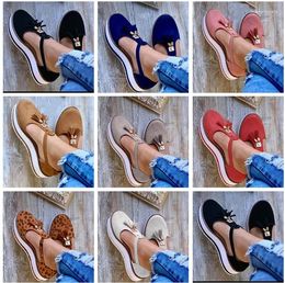 Fitness Shoes Women Summer Sandals Fashion Buckle Strap Solid Fringe Cover Heel Flat Platform Casual Ladies Plus Women's