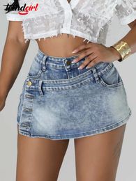 Women's Shorts Trendgirl Fashion Denim Stretch Skirts Women Clothing High Waist Slim Blue Cargo Short Jeans Summer Birthday Clubwear