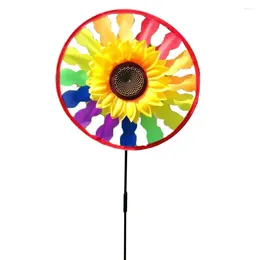 Garden Decorations 1pcs Whirling Wind Spinner Yard Outdoor Sunflower Windmill Kids Toy Gifts Decorative Stakes