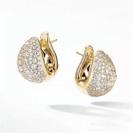 Ins Top Sell Clip Earrings Hip Hop Vintage Jewellery 925 Sterling Silver 18K Gold Fill Pave White Topaz Moissanite CZ Diamond Gemstones Party Women Wedding Earring Gift