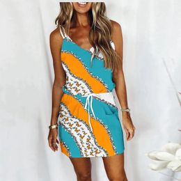Casual Dresses Women'S Fashion V-Neck Sleeveless Colorful Strap Open Back Sexy Butterfly Pattern Print Dress Maxi For Women