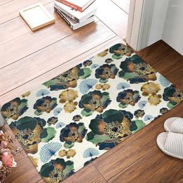 Carpets Black And White Flower Printed Kitchen Mats Anti-slip Rubber Gift ALiving Room Balcony Bathroom Carpet Doormats In The Hallway