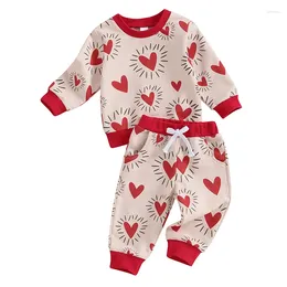 Clothing Sets Pudcoco Born Baby Girls Boys 2Pcs Valentines Day Outfits Long Sleeve Heart Sweatshirt Trousers Set Infant Clothes 0-3T