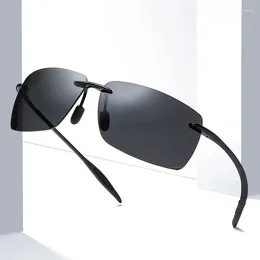 Sunglasses Ultralight TR90 Men Women Frameless Driver Driving Sun Glasses Fashion Outdoor Fishing Hiking Running Sports Shades
